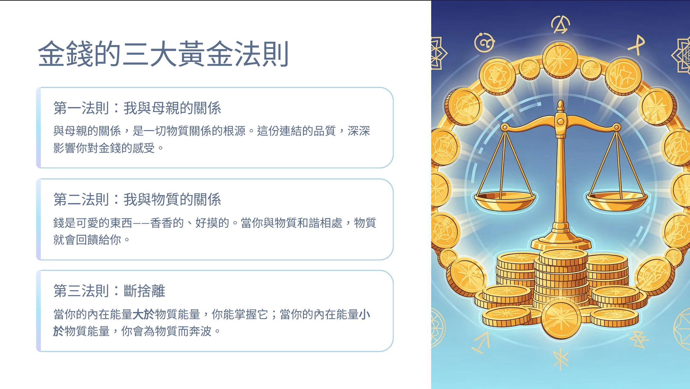 金錢三大黃金法則課程教材範例